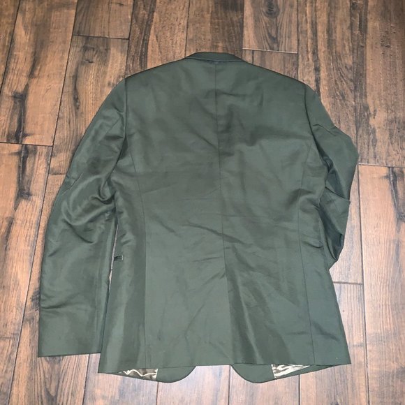 H&M men's olive green blazer jacket 40R slim fit - Picture 3 of 3